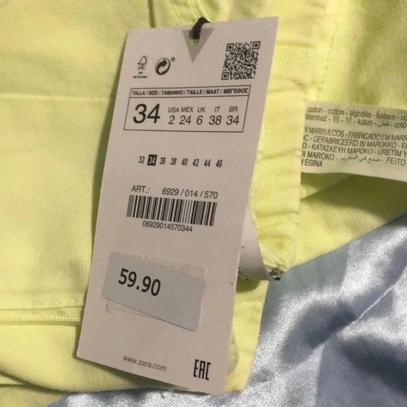 Zara Lime Green Cargo Pants - Picture 4 of 4